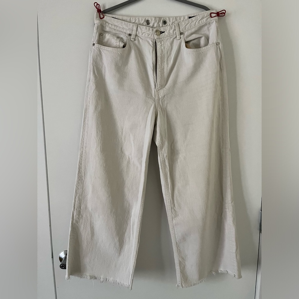 Rag & Bone wide leg off white jeans 32